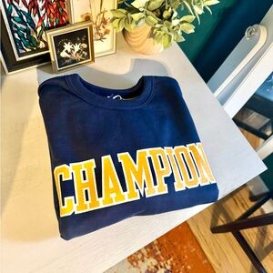 Champion Blue and Yellow Athletic Sweatshirt